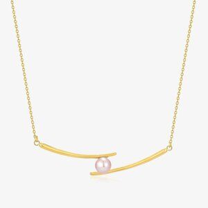 Double Stick Design Freshwater Pearl Necklace